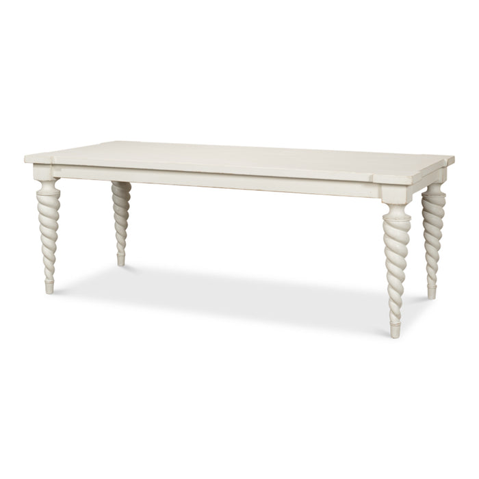 Sarreid LTD. Teagan Dining Table, Antique White 53676-3