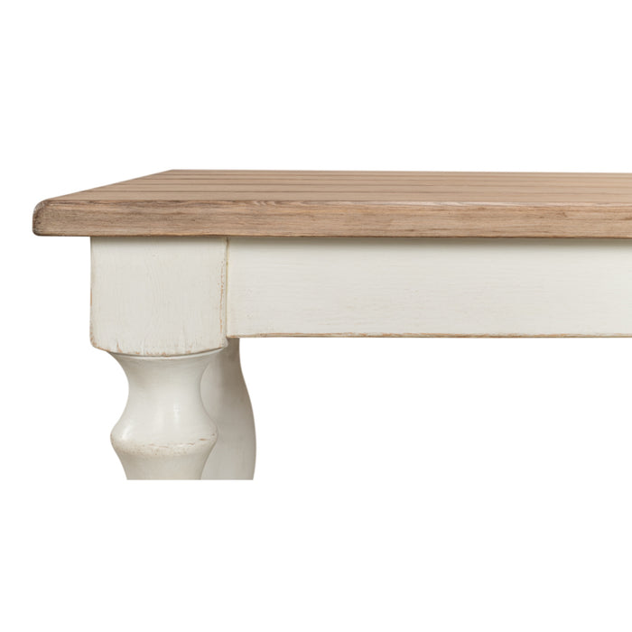 Sarreid LTD. Brie Dining Table, Antique White/Natural Top