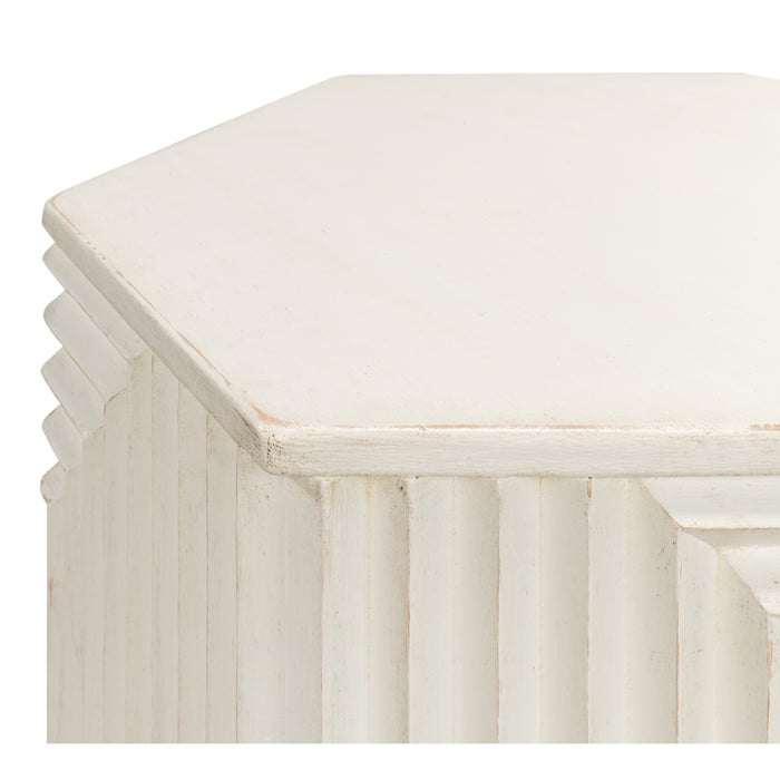 Sarreid LTD. Victor Side Table, Antique White
