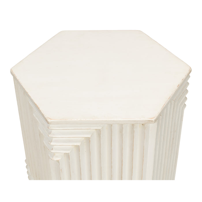 Sarreid LTD. Victor Side Table, Antique White