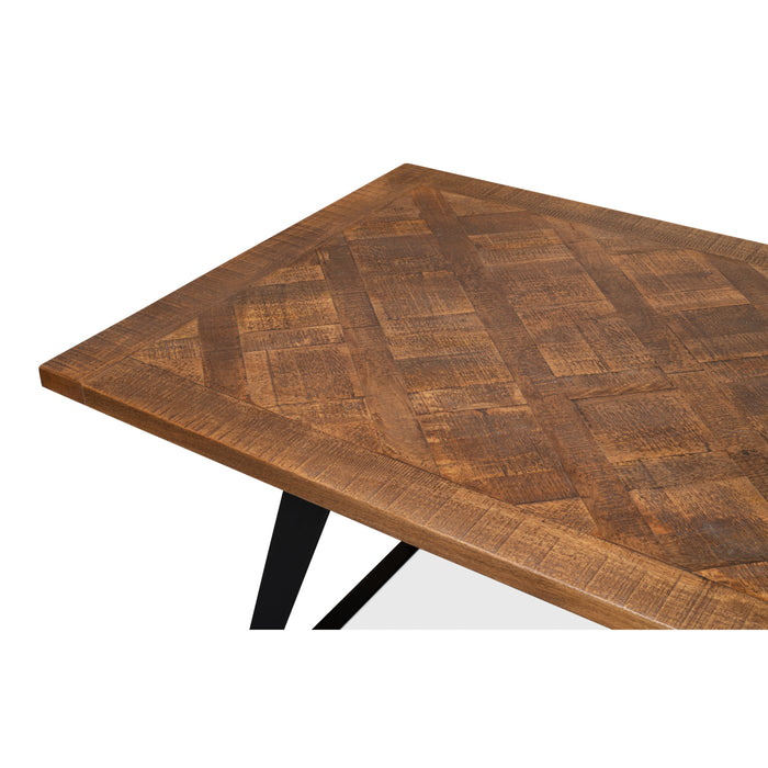 Sarreid Paige Parquet Top Wooden Rectangle Dining Table