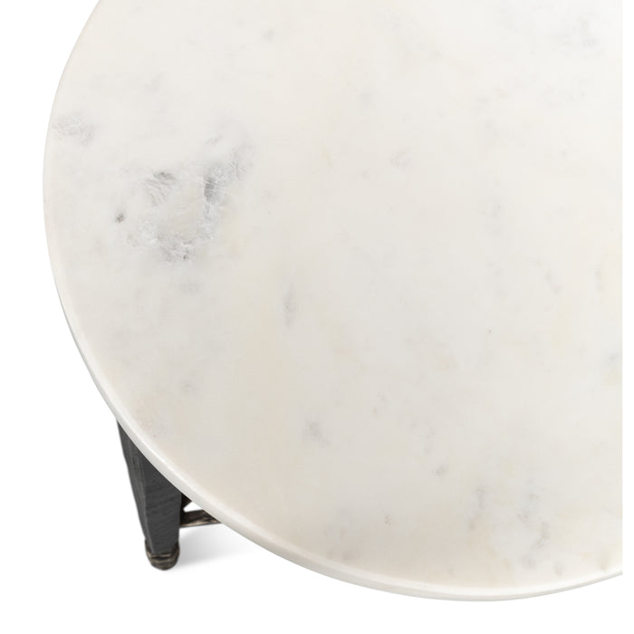 Sarreid Mykos Side Table White Marble