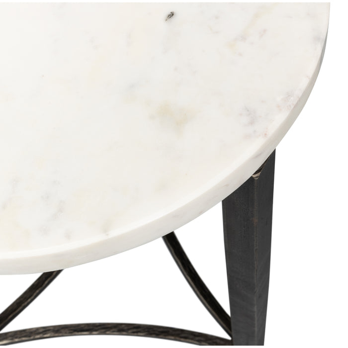 Sarreid Mykos Side Table White Marble