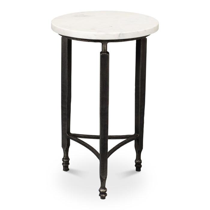 Sarreid Mykos Side Table White Marble