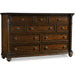 Hooker Furniture Traditional Dark Wood Wide Leesburg Dresser 