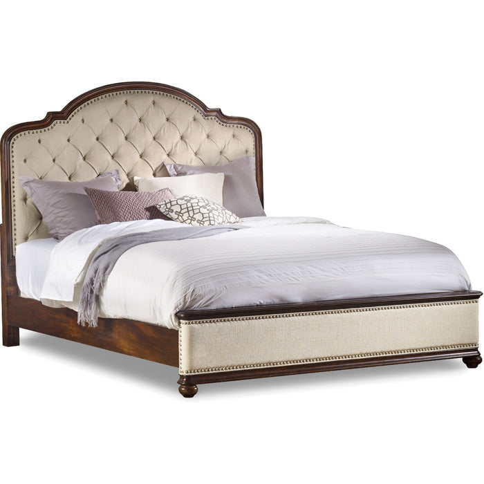 Hooker Furniture Leesburg King Upholstered Bed with Wood Rails 