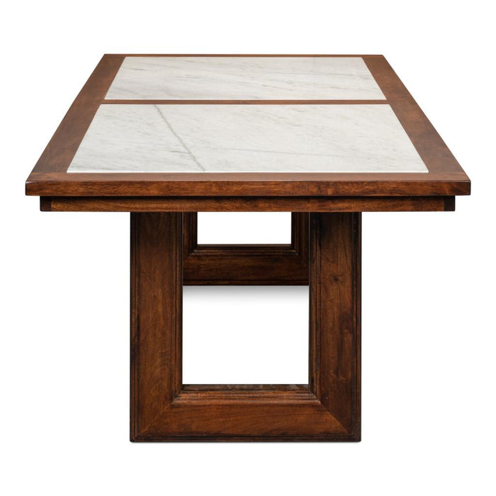 Sarreid Versatilis Wood and Marble Top Dining Table