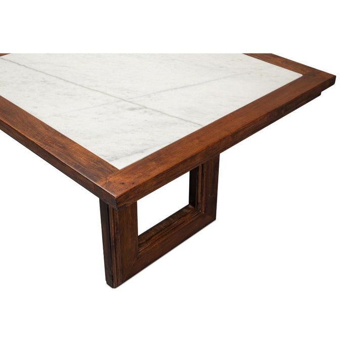 Sarreid Versatilis Wood and Marble Top Dining Table