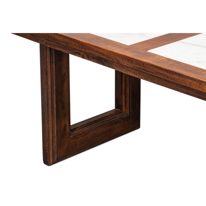 Sarreid Versatilis Wood and Marble Top Dining Table