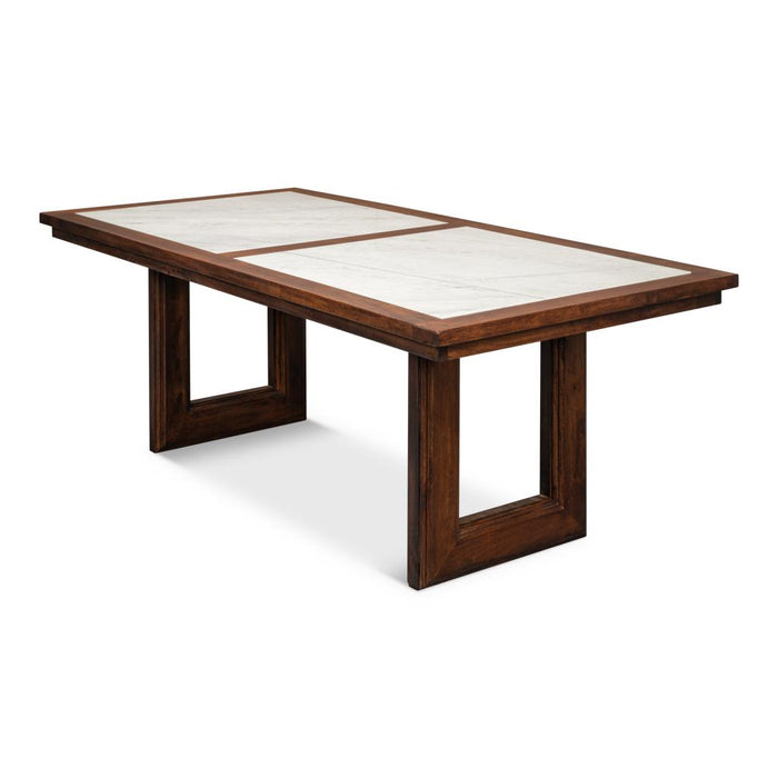 Sarreid Versatilis Wood and Marble Top Dining Table