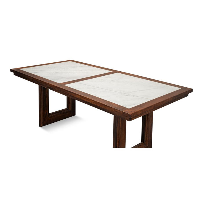 Sarreid Versatilis Wood and Marble Top Dining Table