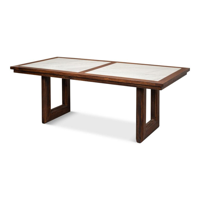 Sarreid Versatilis Wood and Marble Top Dining Table