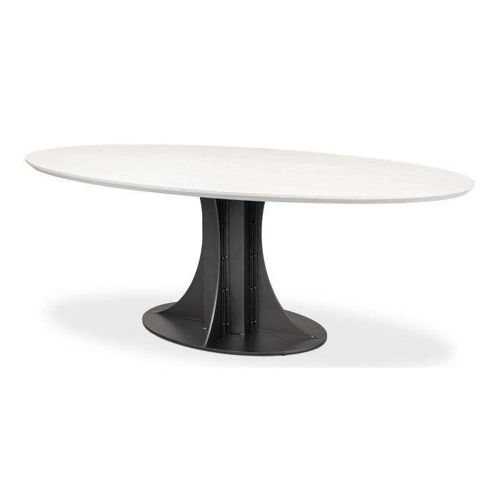 Sarreid Aminah White Oval Dining Table