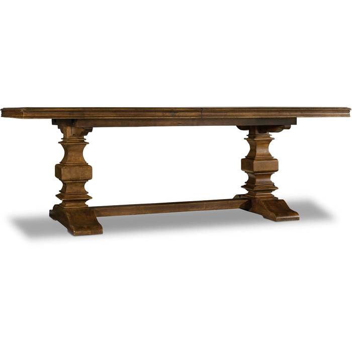 Archivist trestle wood dining table by Hooker Furniture