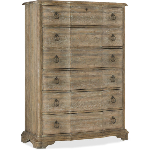 Hooker Furniture Light Wood Tall Boheme Chimay Six-Drawer Chest 