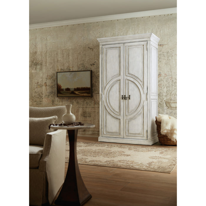 Hooker Furniture Bedroom Boheme Bilzen Vintage White Wood Wardrobe 5750-90013-LTWD