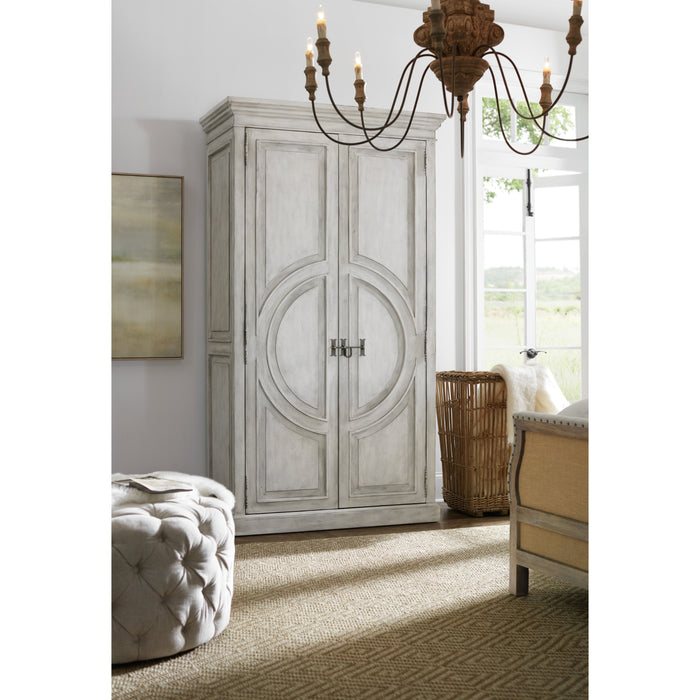 Hooker Furniture Bedroom Boheme Bilzen Vintage White Wood Wardrobe 5750-90013-LTWD