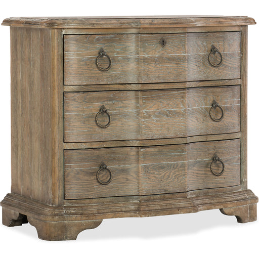 Hooker Furniture Rustic Wood Boheme Bastogne Three-Drawer Nightstand 