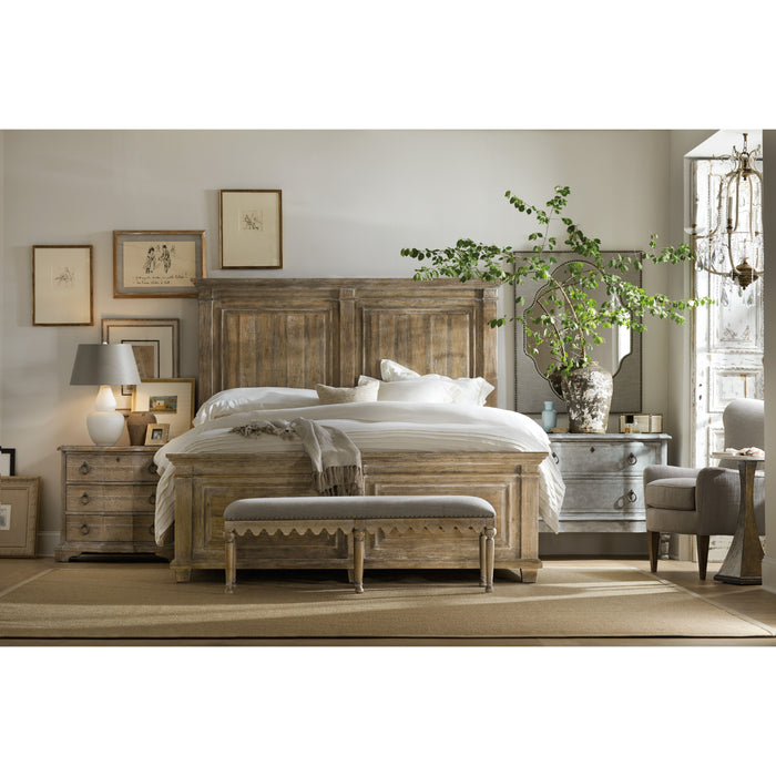 Hooker Furniture Rustic Wood Boheme Laurier King Panel Bed