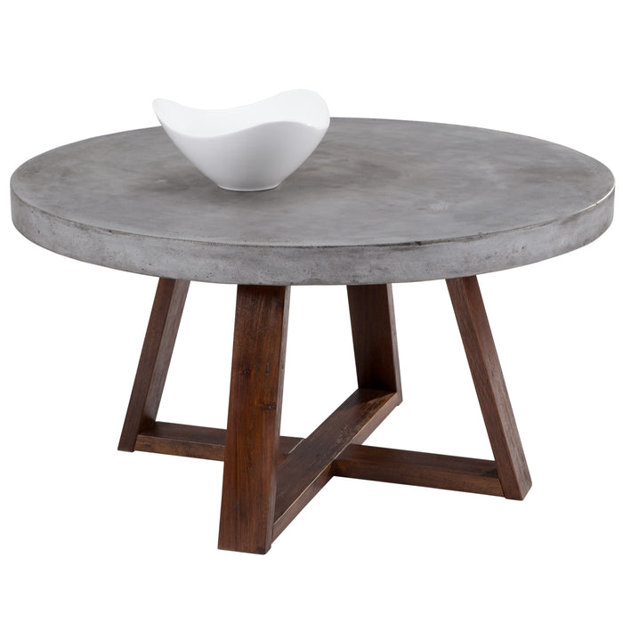 Sunpan Devons Grey Round Sealed Concrete Coffee Table