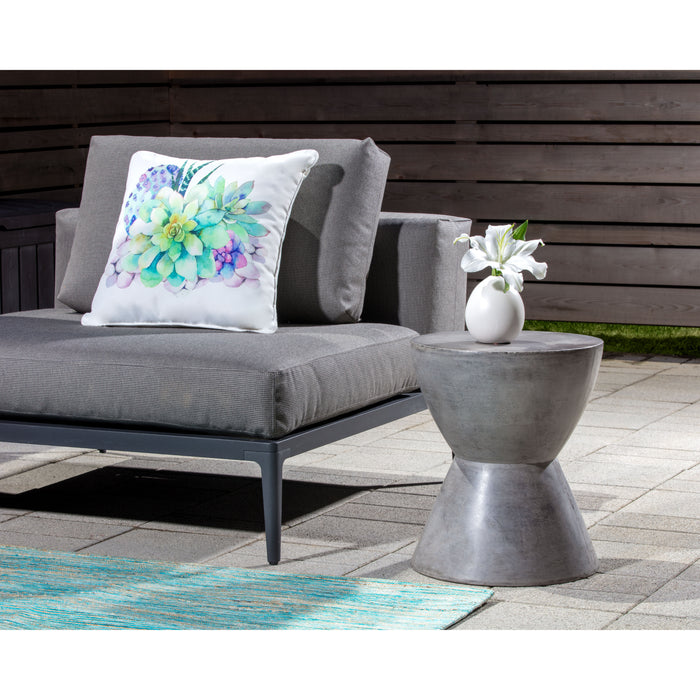 Sunpan Logan Indoor and Outdoor Round Concrete End Table