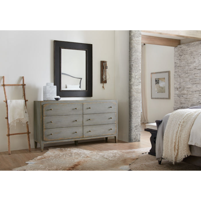 Hooker Furniture Rustic Ciao Bella Six-Drawer Dresser- Speckled Gray 