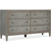 Hooker Furniture Rustic Ciao Bella Six-Drawer Dresser- Speckled Gray 