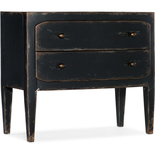 Hooker Furniture Rustic Wood Ciao Bella Two-Drawer Nightstand- Black 