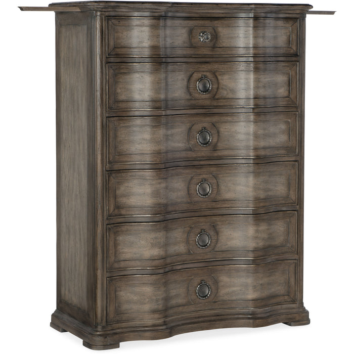 Hooker Furniture Traditional Wood Tall Woodlands Six-Drawer Chest 