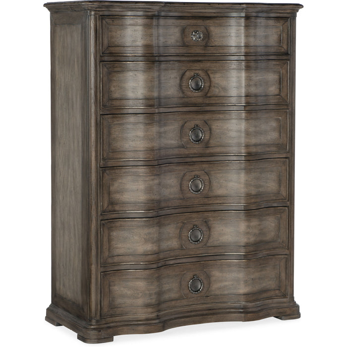 Hooker Furniture Traditional Wood Tall Woodlands Six-Drawer Chest 