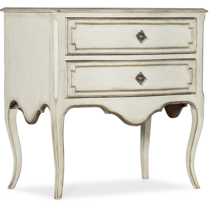 Hooker Furniture Traditional White Wood Sanctuary Coco En Blanc Nightstand 