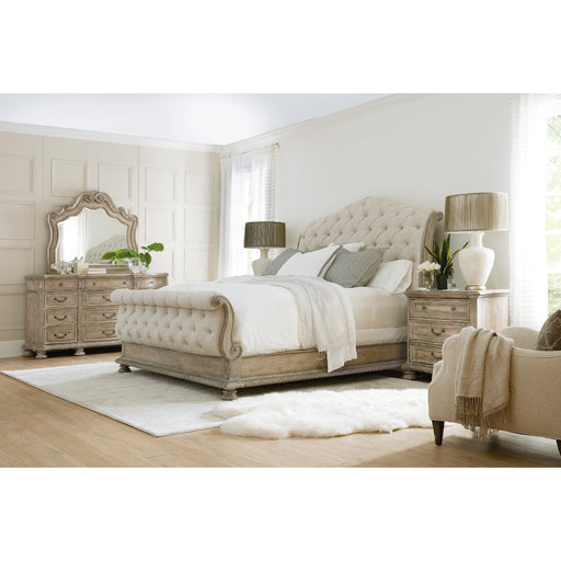 Hooker Furniture Rustic Wood Castella California King Tufted Bed 