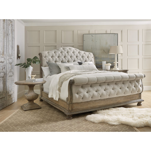 Hooker Furniture Rustic Wood Castella King Tufted Bed