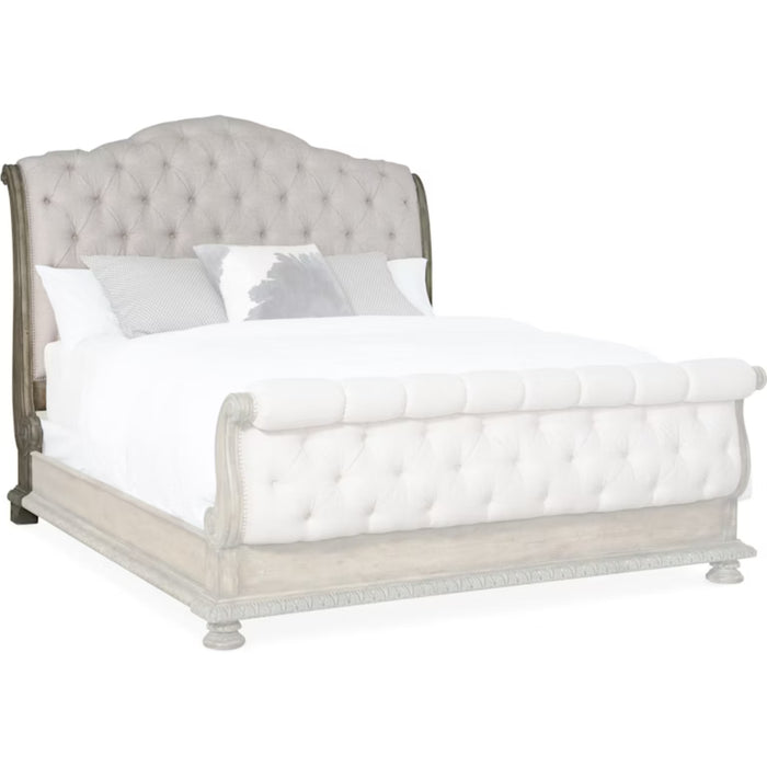 Hooker Furniture Rustic Wood Castella California King Tufted Bed 