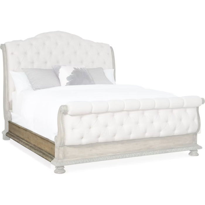 Hooker Furniture Rustic Wood Castella King Tufted Bed