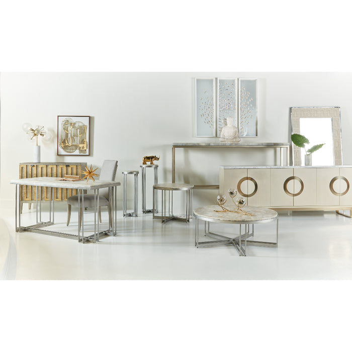 Hooker Furniture Melange Marin Round White Onyx Cocktail Table