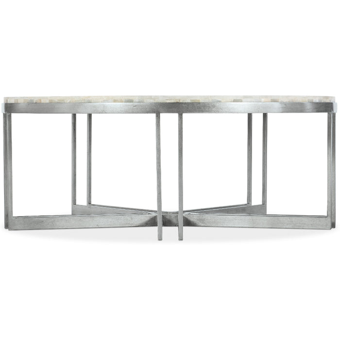 Hooker Furniture Melange Marin Round White Onyx Cocktail Table