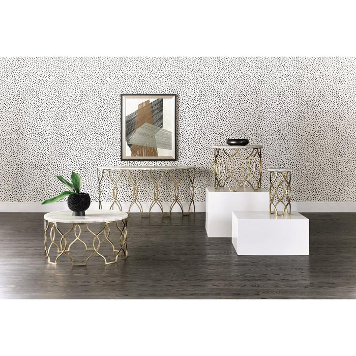 Hooker Furniture Melange Corrina White Onyx Round Lamp Table