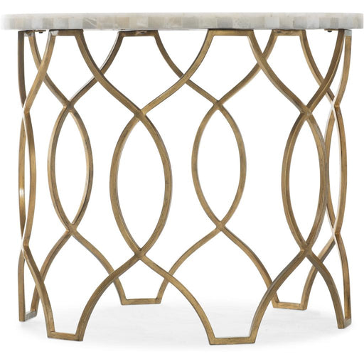 Hooker Furniture Melange Corrina White Onyx Round Lamp Table