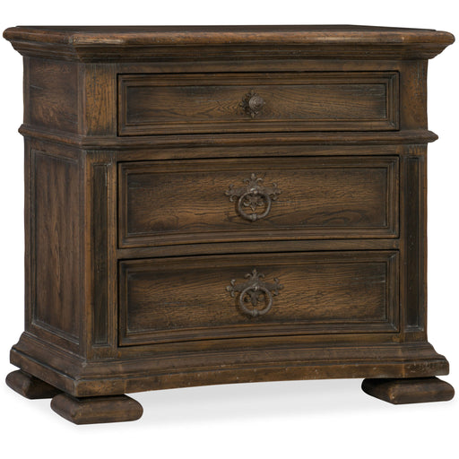 Hooker Furniture Rustic Wood Elmendorf Three-Drawer Nightstand