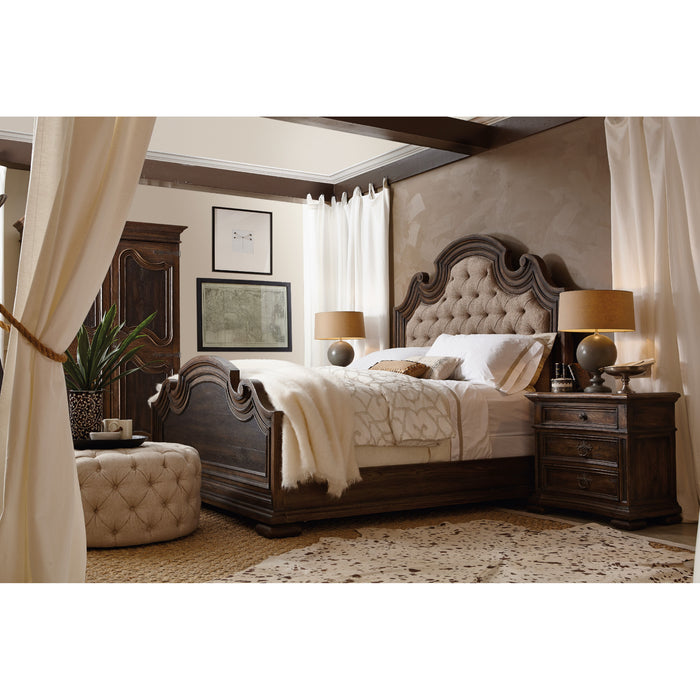 Hooker Furniture Rustic Wood Fair Oaks King Upholstered Bed 