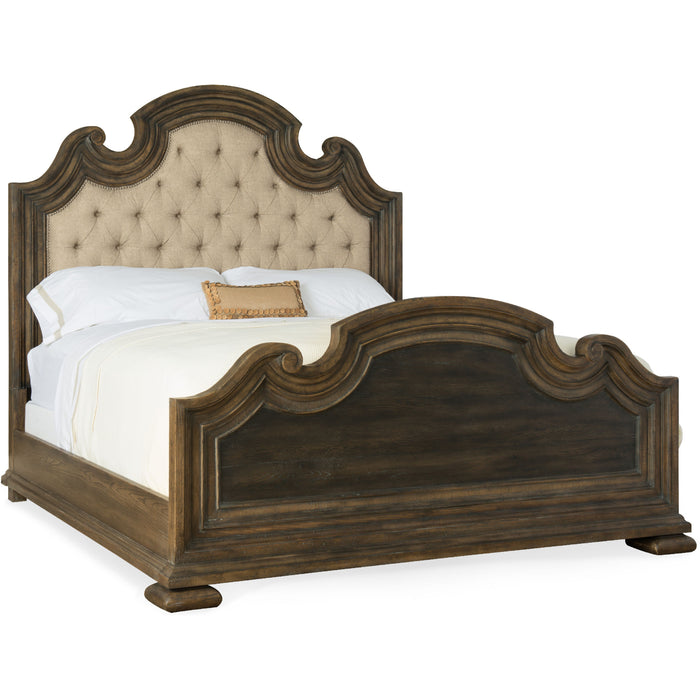 Hooker Furniture Rustic Wood Fair Oaks King Upholstered Bed 