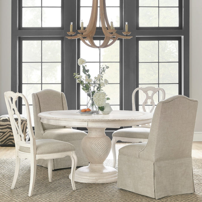 Hooker Furniture Traditions White Round Wood Dining Table Set