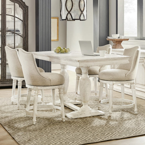 Hooker Furniture Traditions White Maple Wood Counter Dining Table Set