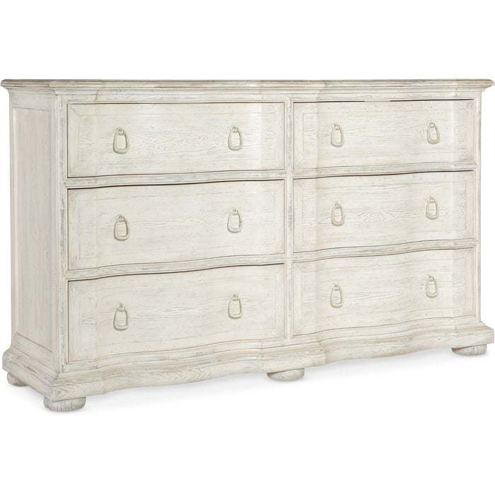 Hooker Furniture White Wood Traditions Six-Drawer Dresser 