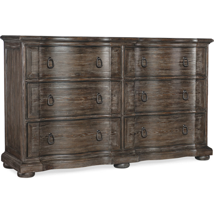 Hooker Furniture Dark Wood Traditions Six-Drawer Dresser 