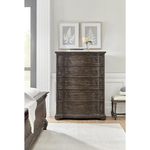 Hooker Furniture Dark Wood Tall Traditions Five-Drawer Chest 