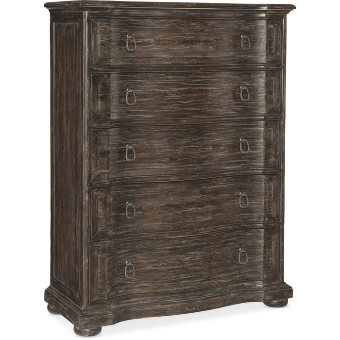 Hooker Furniture Dark Wood Tall Traditions Five-Drawer Chest 