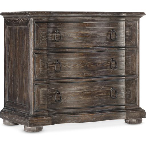 Hooker Furniture Dark Wood Traditions Three-Drawer Nightstand 