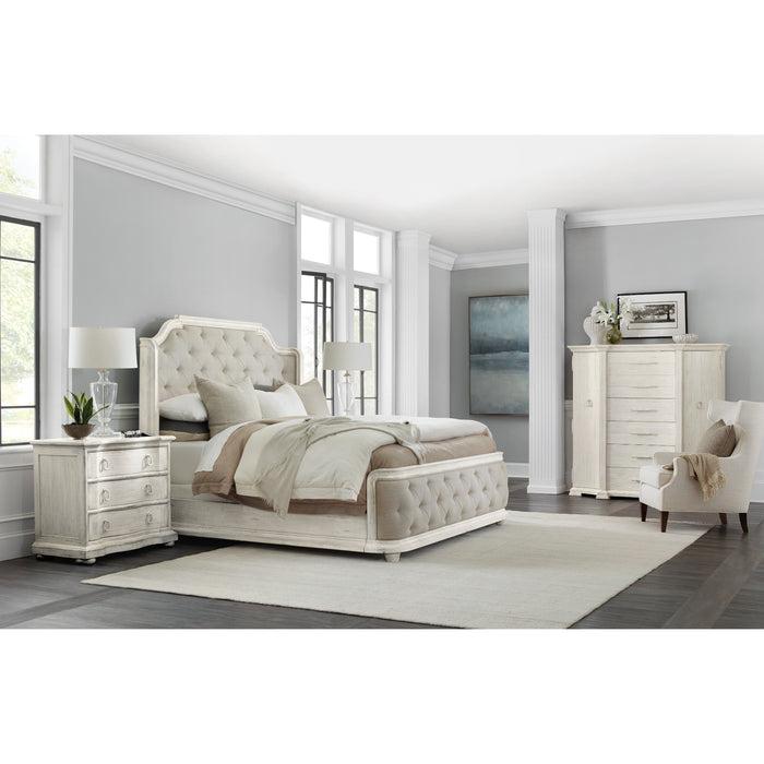 Hooker Furniture White Wood Traditions King Upholstered Panel Bed 